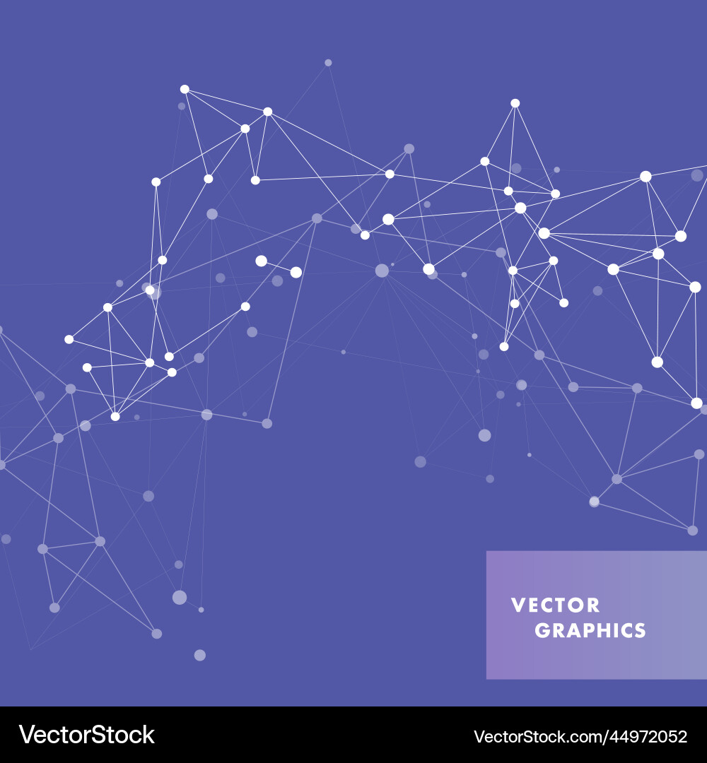 Connected Dots & Lines - Data Network vector image
