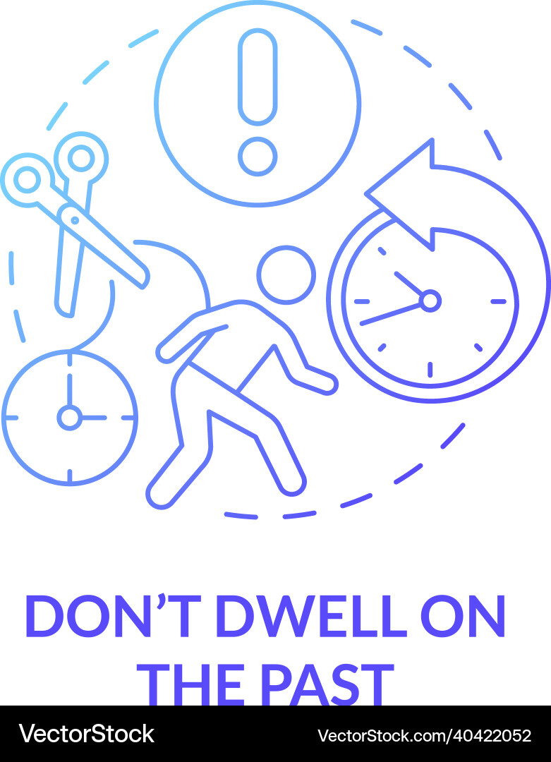 Dwelling on past problem concept icon Royalty Free Vector