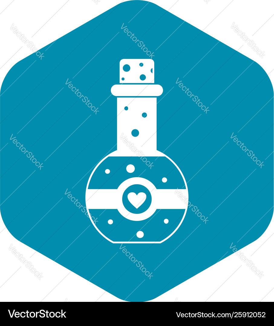 Flask love elixir icon simple style Vector Image