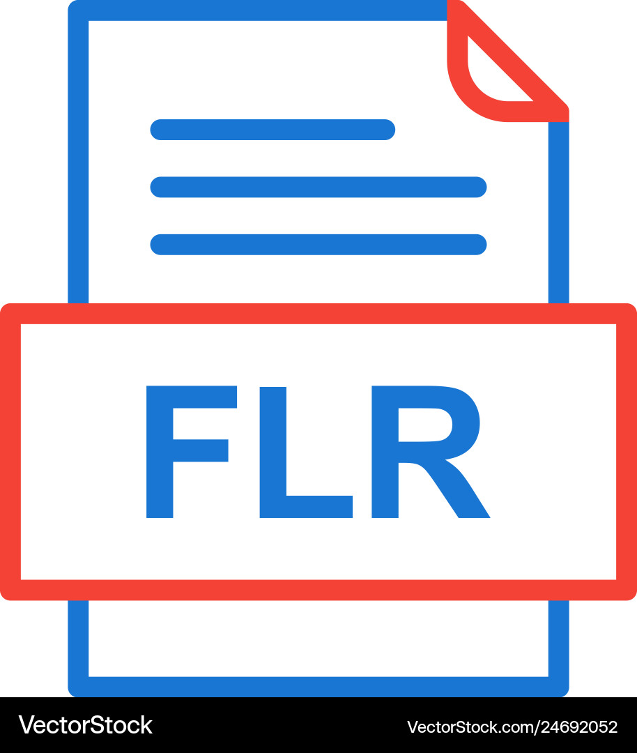 Flr file document icon vector image