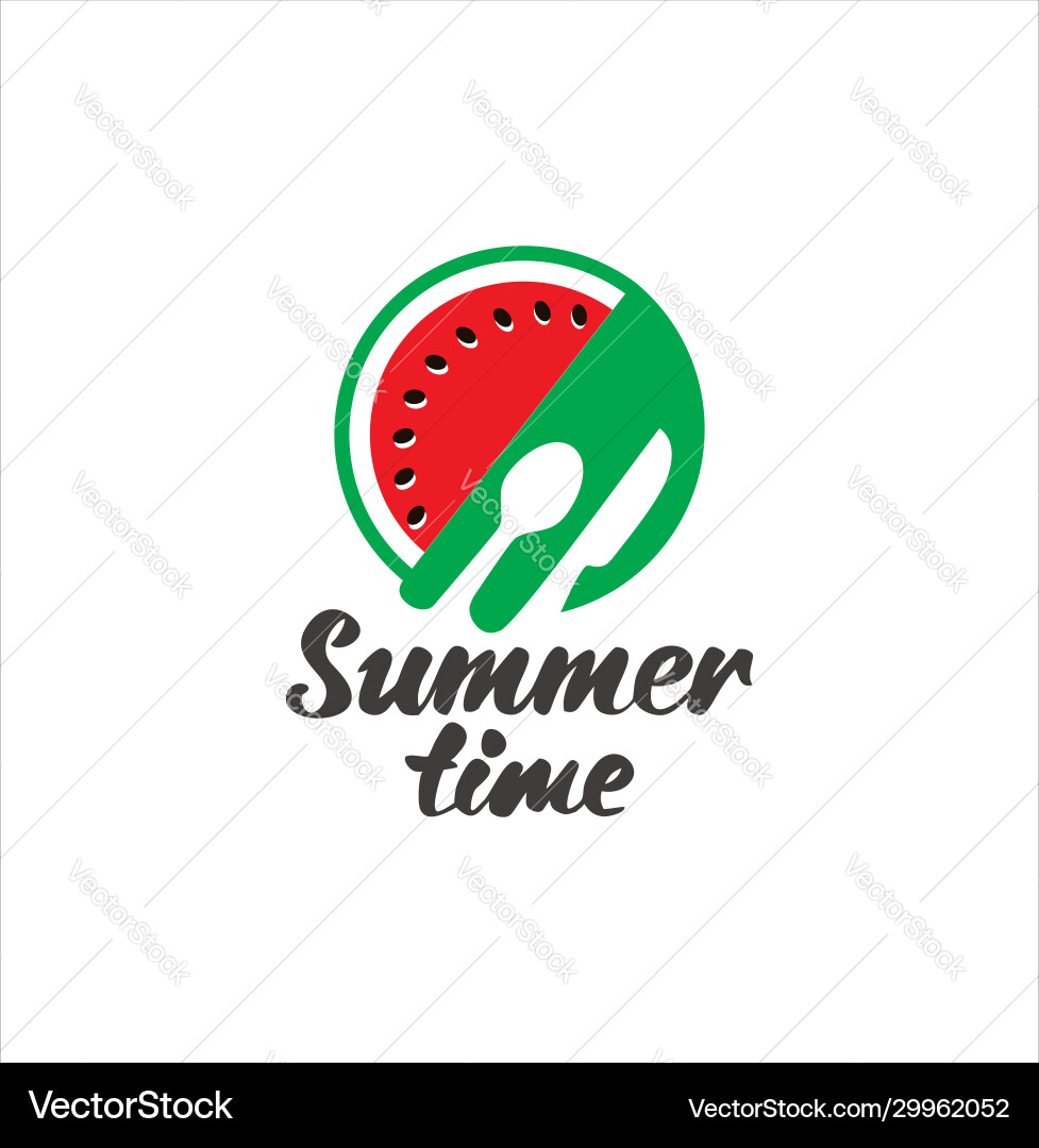 Fresh watermelon fruit logo Vector Image