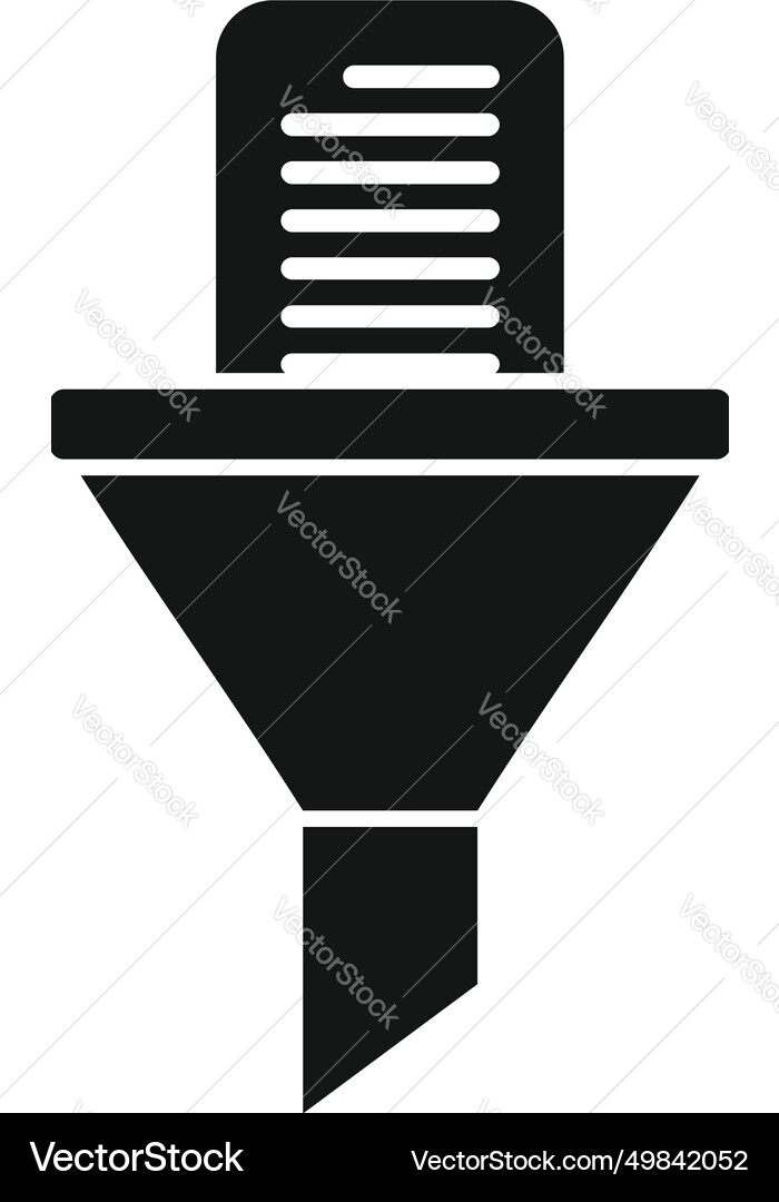 Funnel data file icon simple content Funnel data file icon simple content vector image