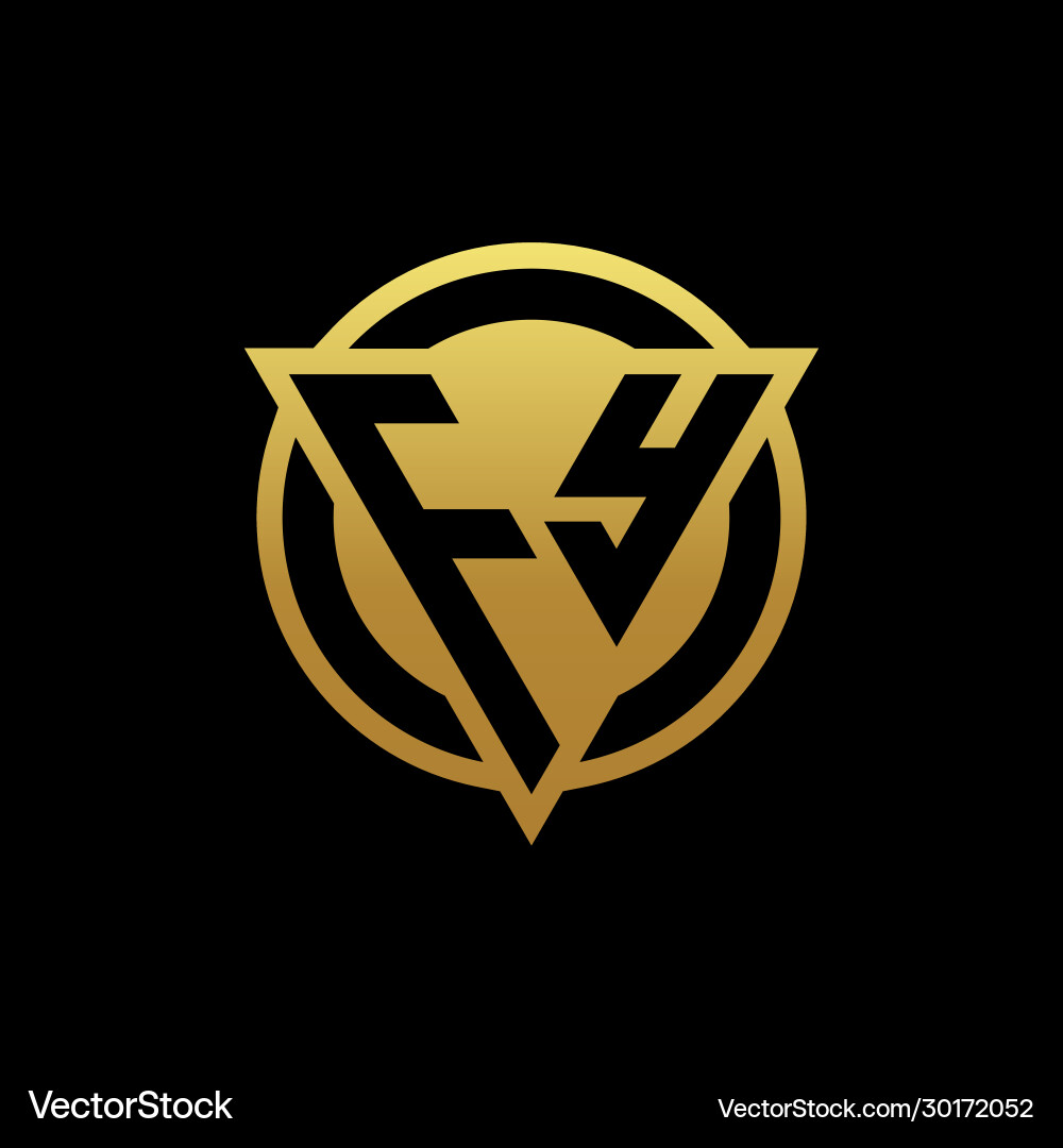 Fy logo monogram with triangle shape and circle Fy logo monogram with triangle shape and circle Vector Image