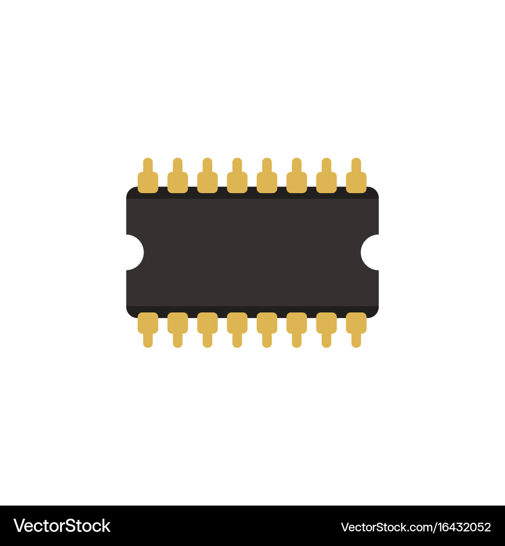 Isolated cpu flat icon microprocessor Vector Image