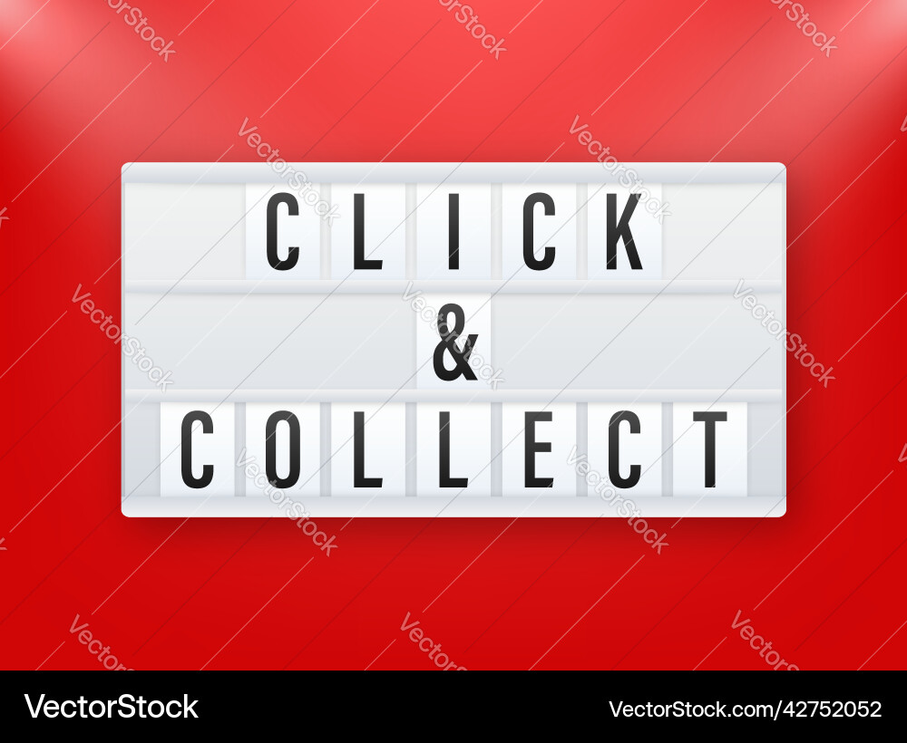 Lightbox click and collect banner flat style vector image