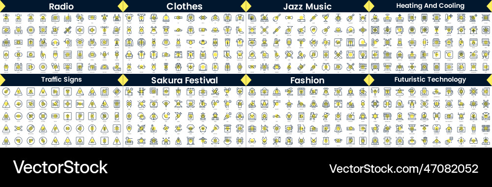 Linear style icons pack in this bundle include vector image