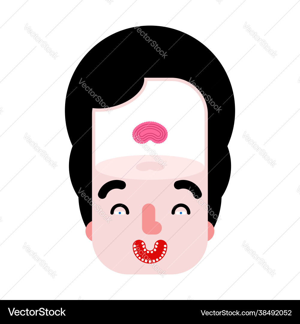 Man with small brain little brains in head Vector Image