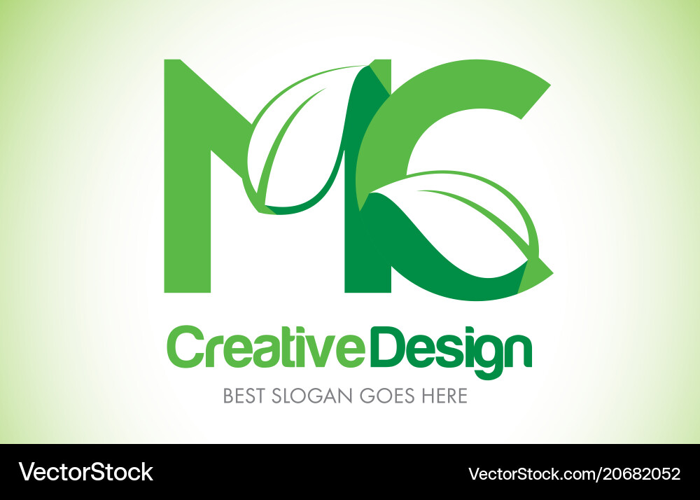 Mc Green Blatt Buchstaben Design Logo eco bio Mc Green Blatt Buchstaben Design Logo eco bio vektorbild