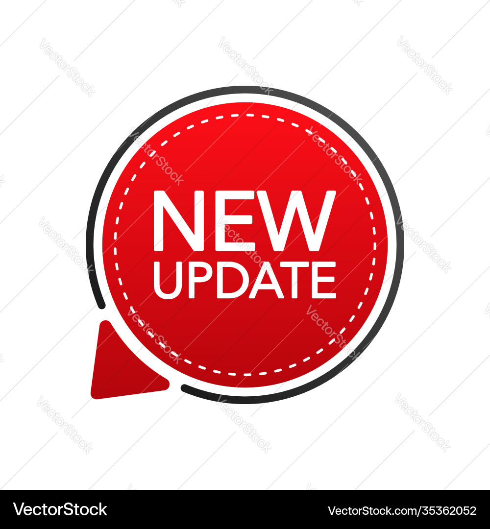New update red label on white background Vector Image