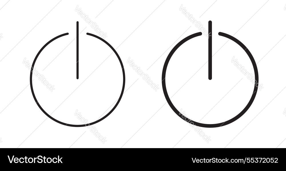 Power icon set in thin line for web vector image