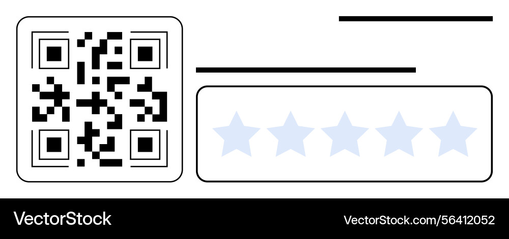 Qr code with five-star rating concept for customer Qr code with five-star rating concept for customer vector image