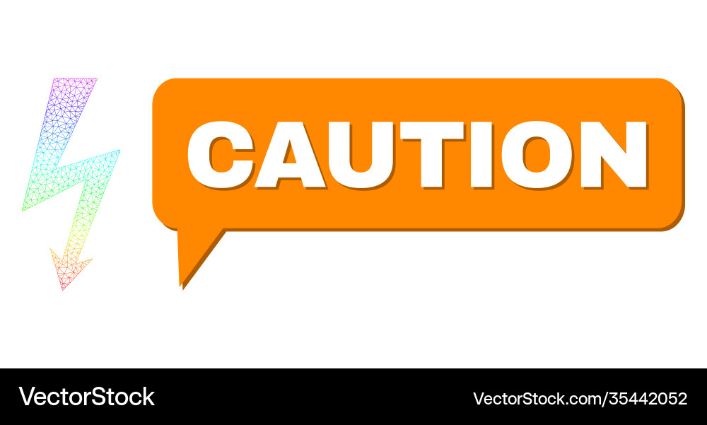 Rainbow net gradient high voltage icon and caution Rainbow net gradient high voltage icon and caution vector image