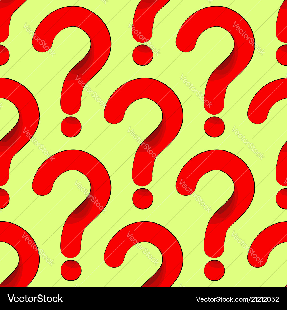 Seamless pattern red question mark perhaps vector image
