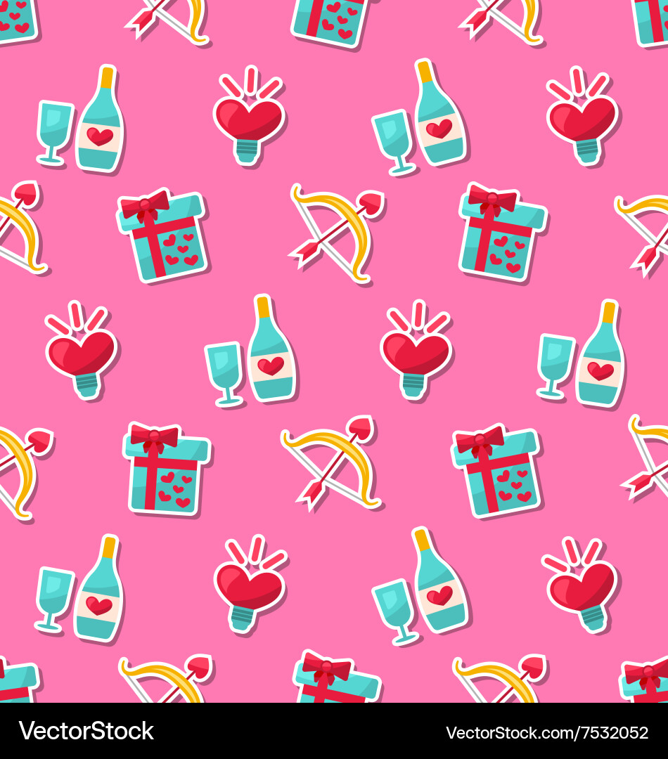 Seamless pattern with traditional objects Vector Image