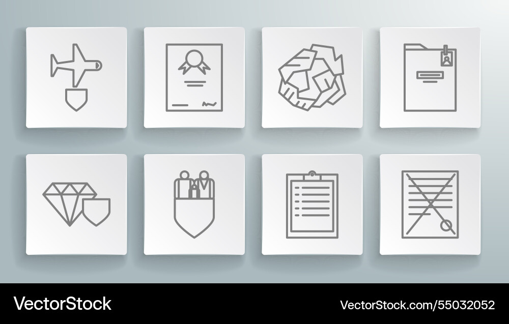 Set line diamond with shield certificate template Vector Image