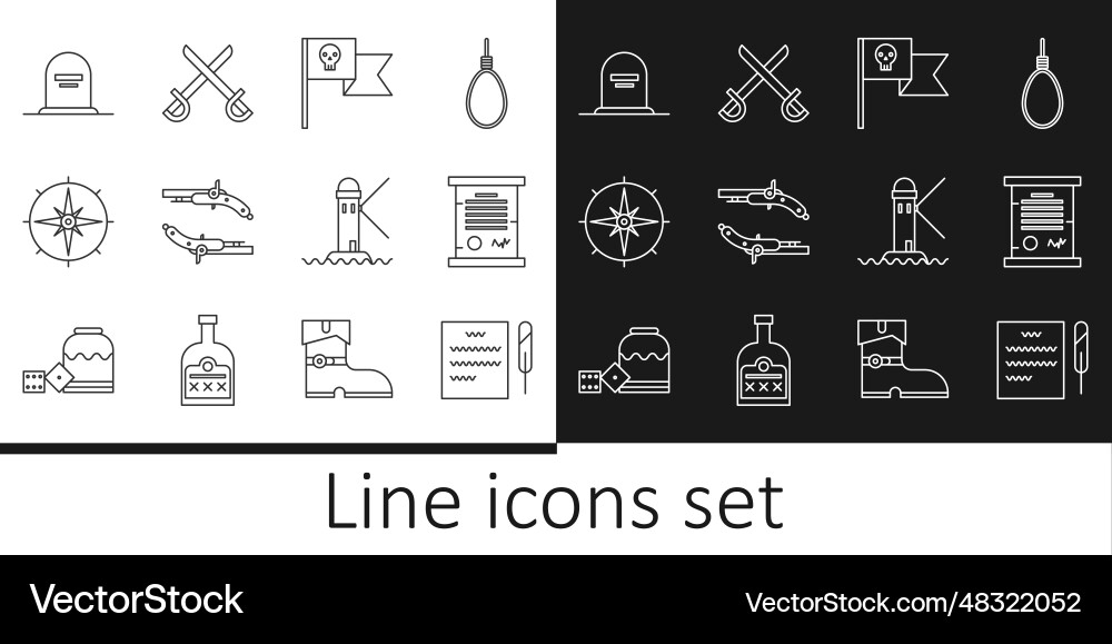 Set line feather pen and scroll decree parchment Set line feather pen and scroll decree parchment vector image