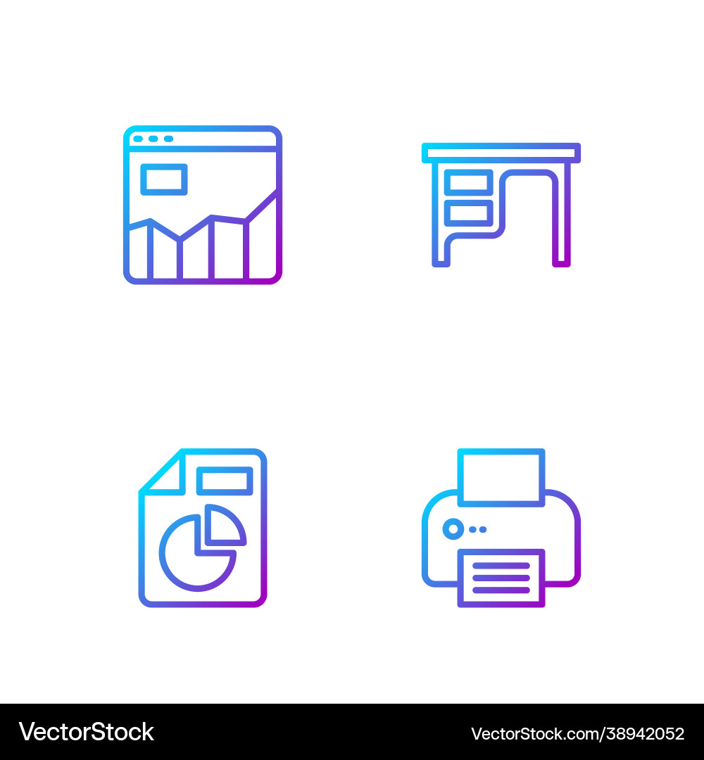 Set line printer document with graph chart Set line printer document with graph chart Vector Image