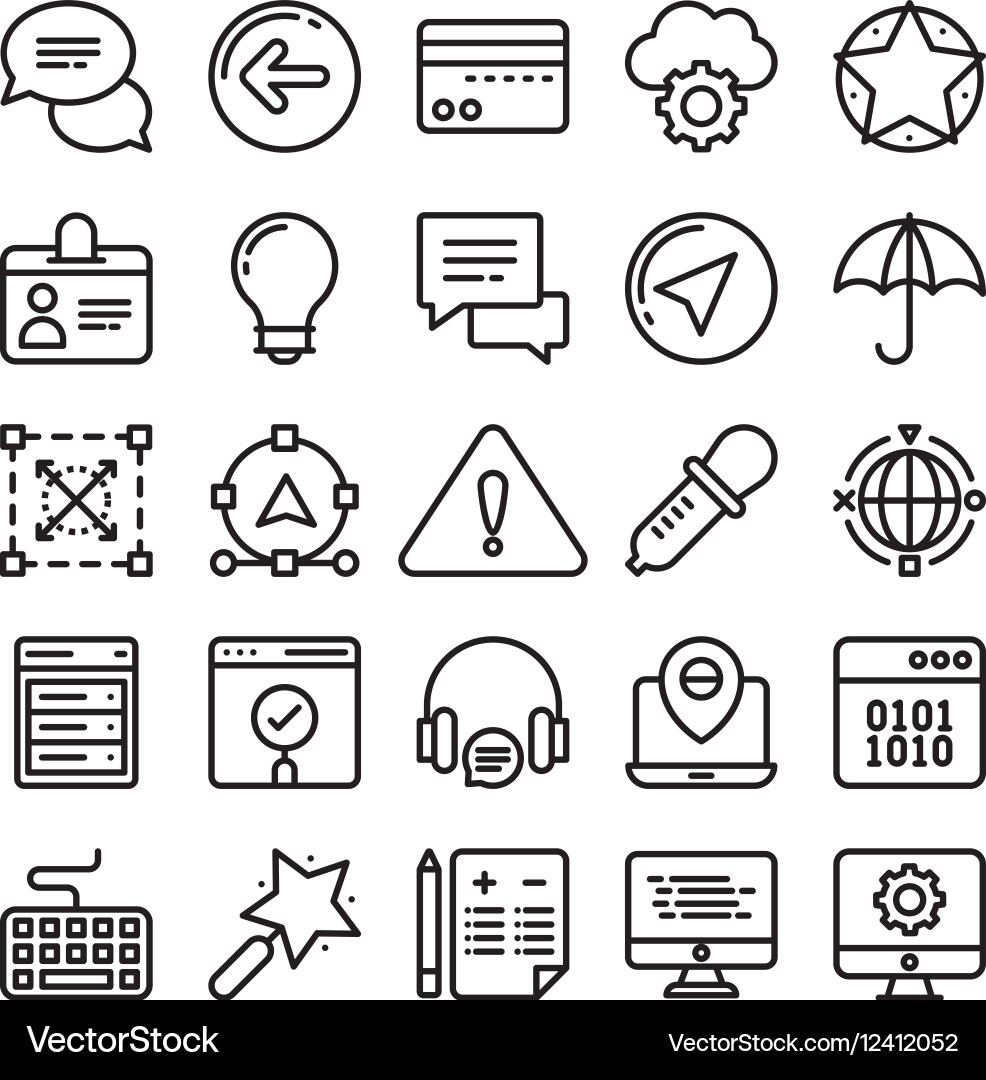 Web design and development colored icons 4 vector image