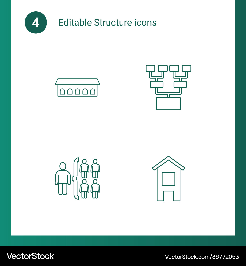 4 structure icons 4 structure icons Vector Image