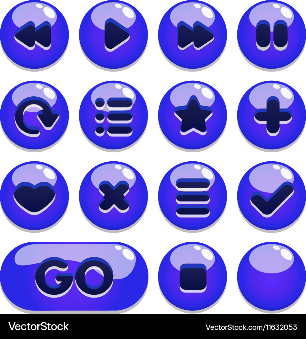 A set of buttons for gaming interfaces vector image