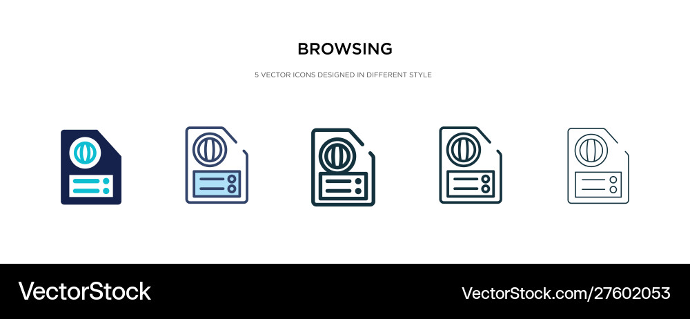 Browsing icon in different style two colored Browsing icon in different style two colored vector image