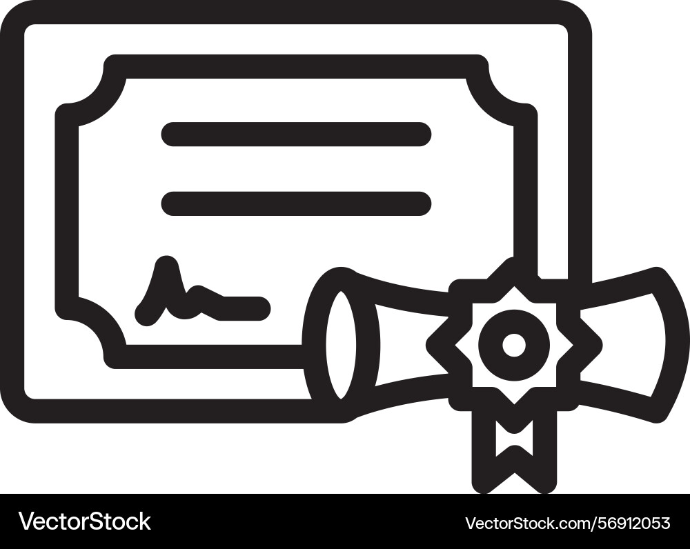 Certification course linear style icon design vector image