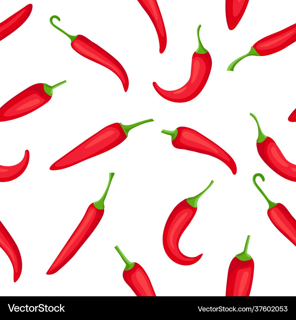 Chili pepper seamless pattern cartoon spicy hot Chili pepper seamless pattern cartoon spicy hot vector image