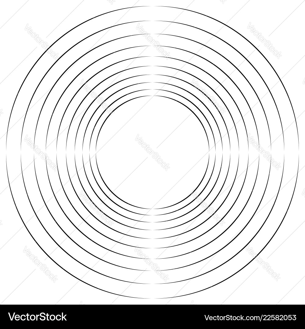 Concentric radial circles circular element Concentric radial circles circular element vector image