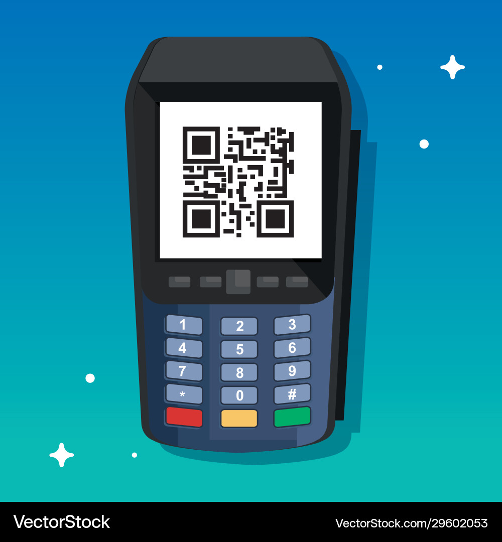 Dataphone with scan code qr Dataphone with scan code qr vector image