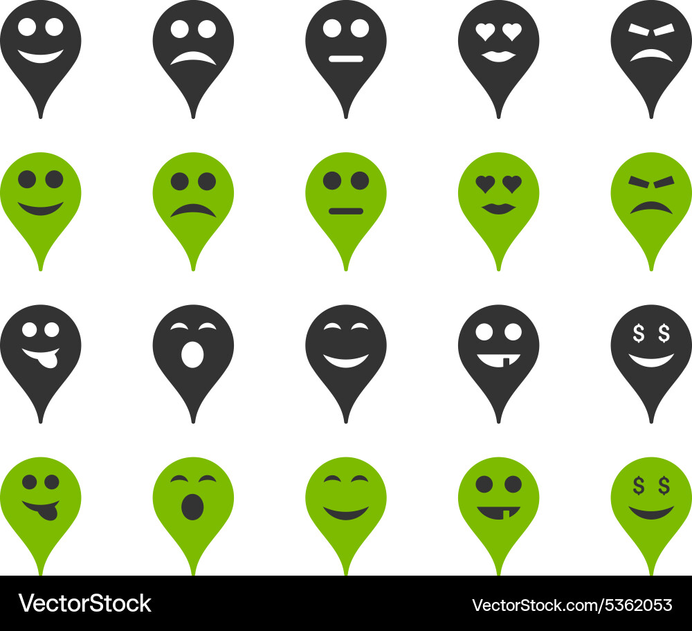 Emotion map marker icons Vector Image