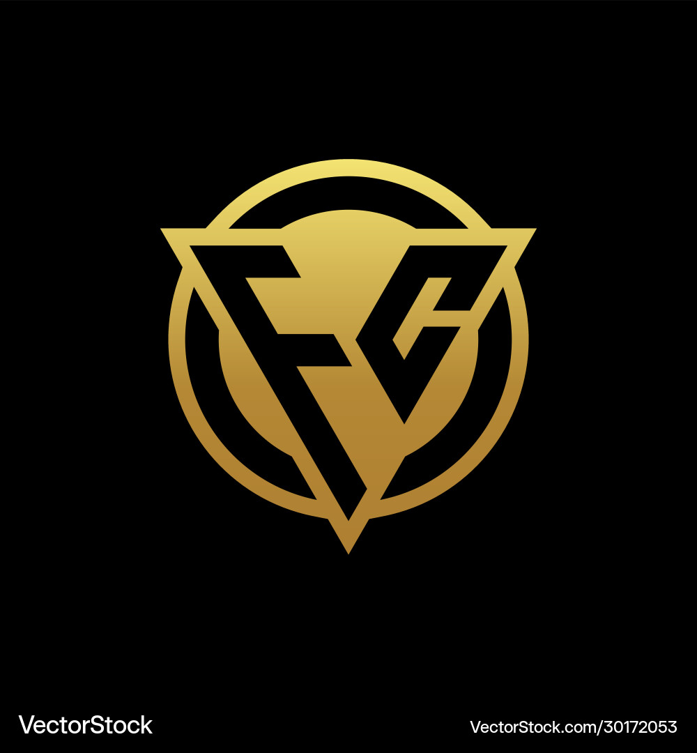 Fc logo monogram with triangle shape and circle Vector Image