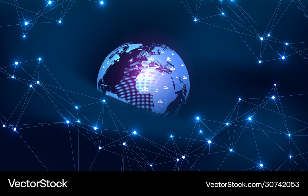 Global network connection concept big data Global network connection concept big data vector image