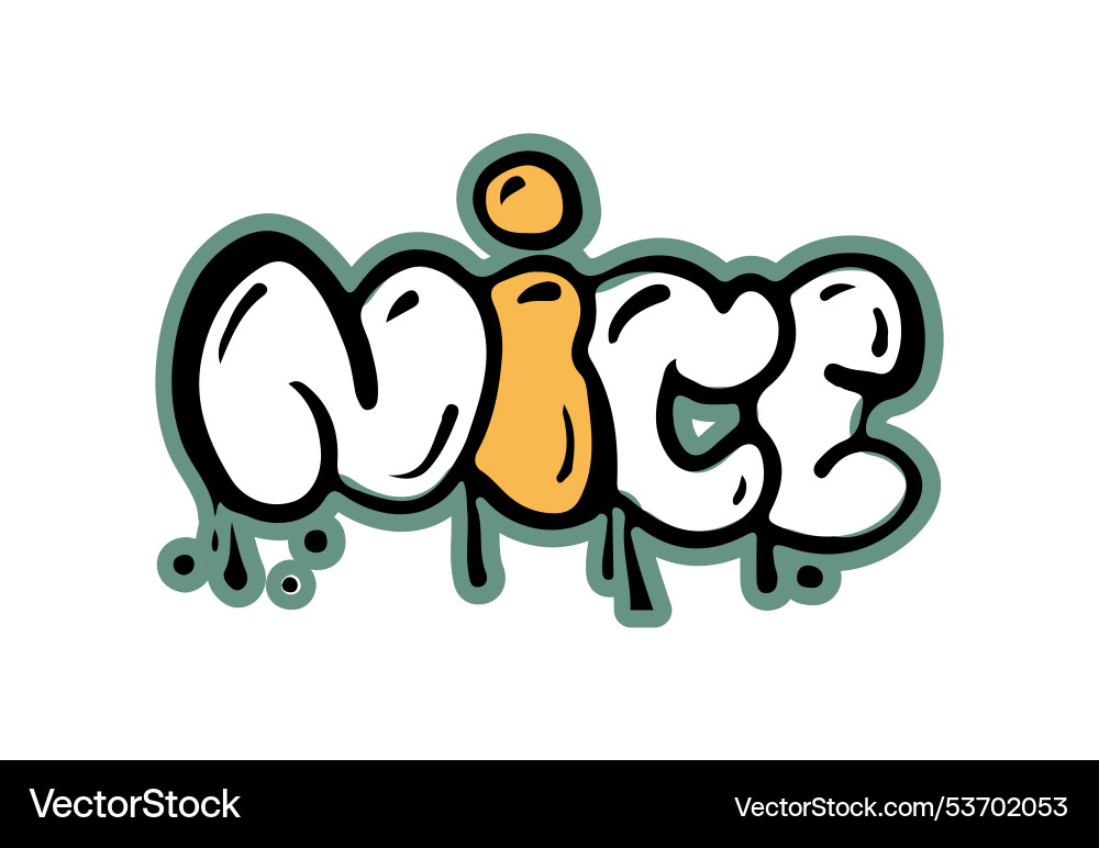 Graffiti with dripping effect and bubble letters Graffiti with dripping effect and bubble letters vector image