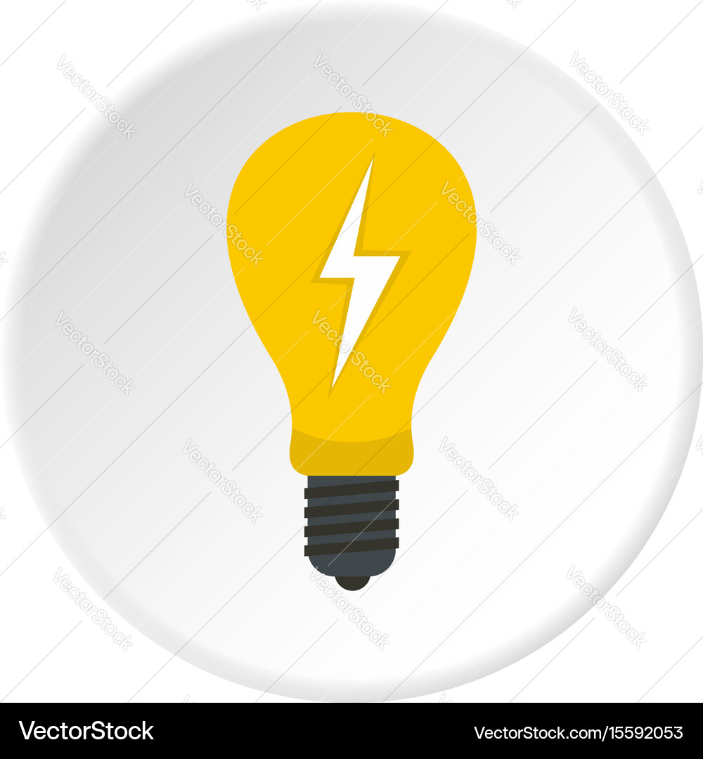 Light bulb with lightning inside icon circle Vector Image