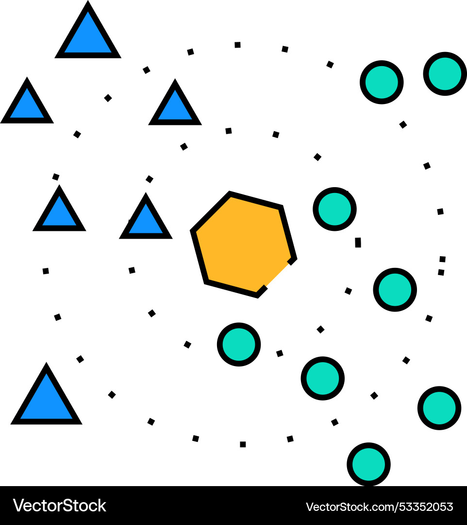 Nearest neighbors knn algorithm icon color vector image