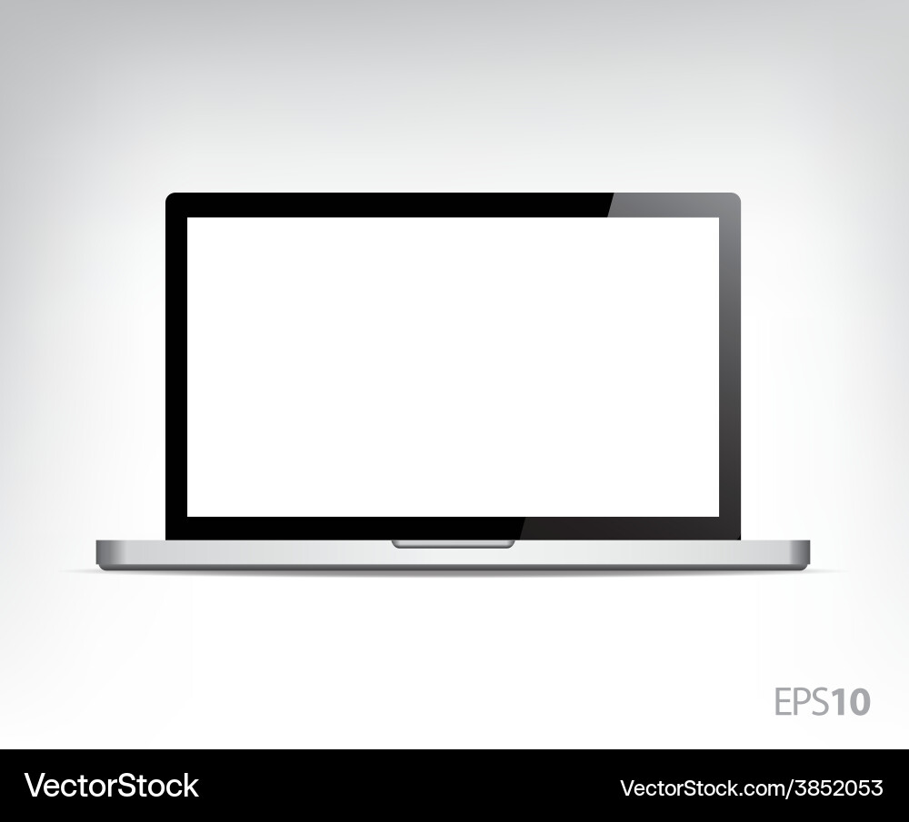 Open Laptop Computer Vector Image