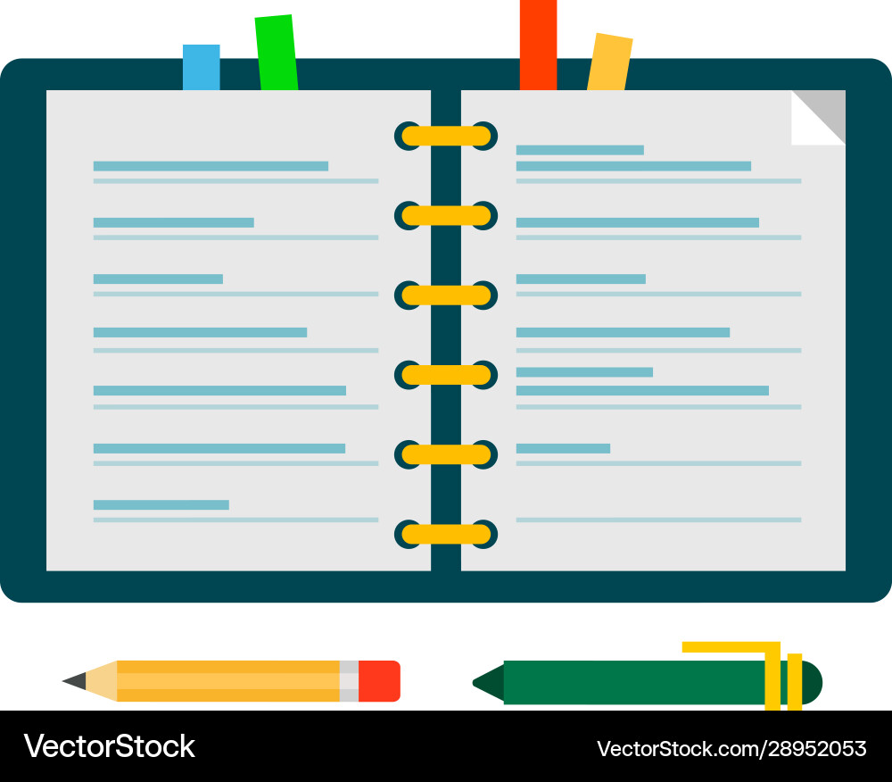 Open sketchpad with color tabs icon flat isolated Open sketchpad with color tabs icon flat isolated vector image
