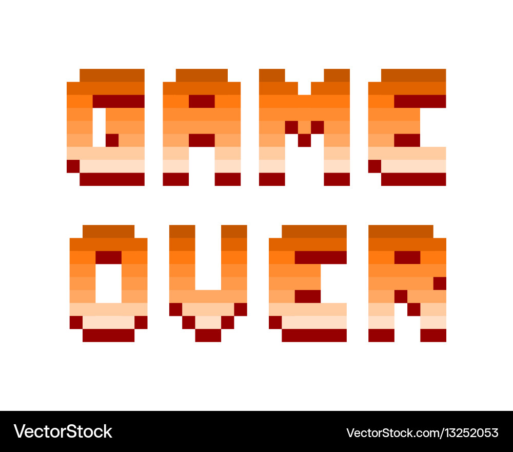 Pixel Game Over Text vector image