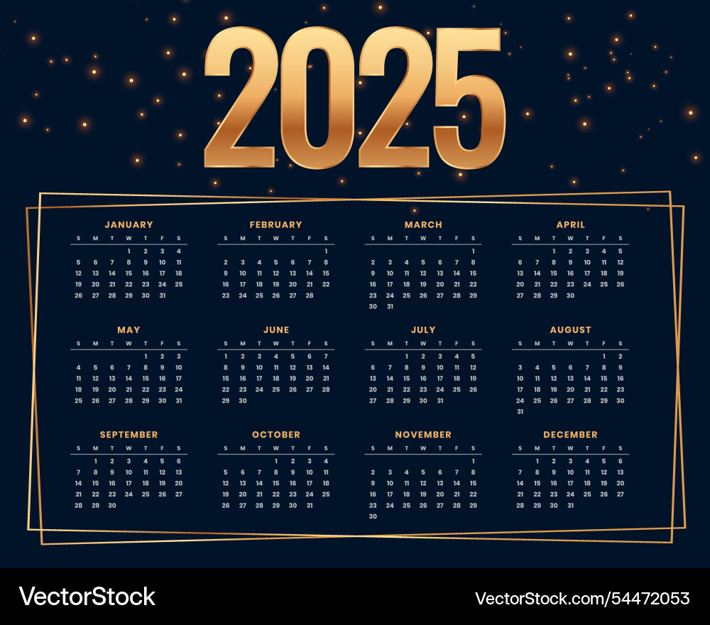 Premium 2025 office calendar template full page Vector Image