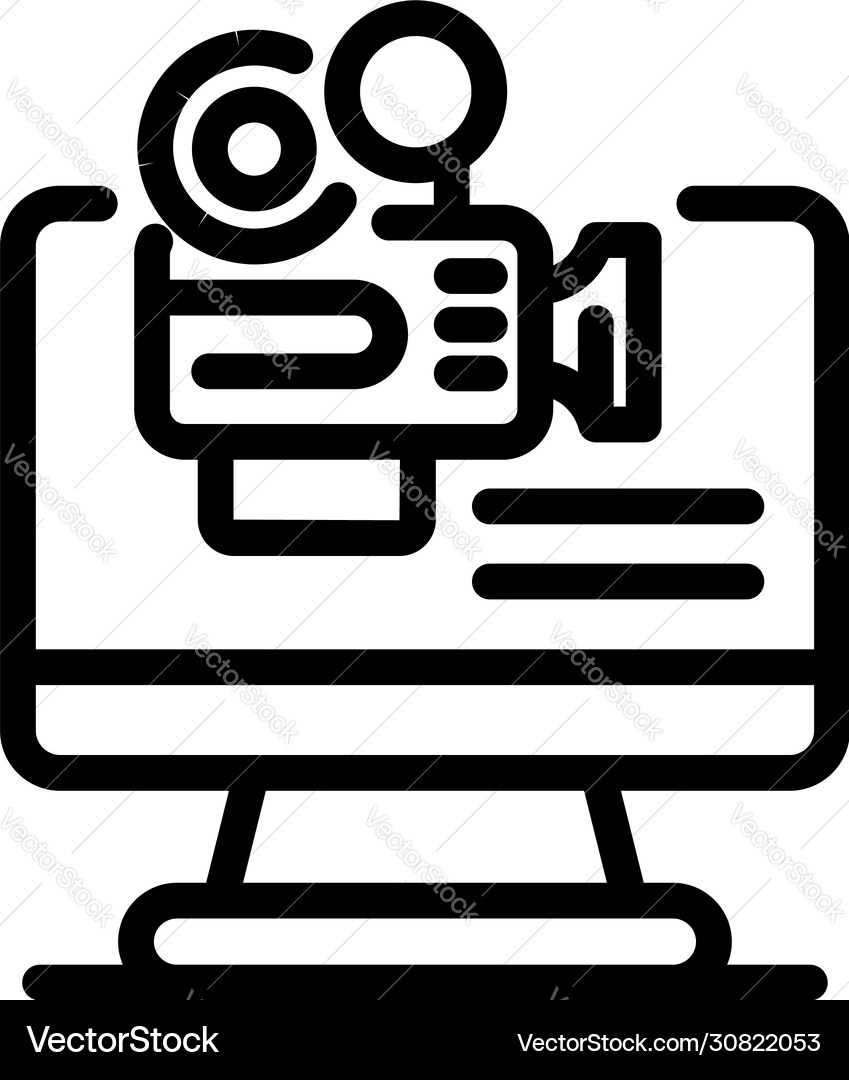 Record computer camera icon outline style Record computer camera icon outline style Vector Image
