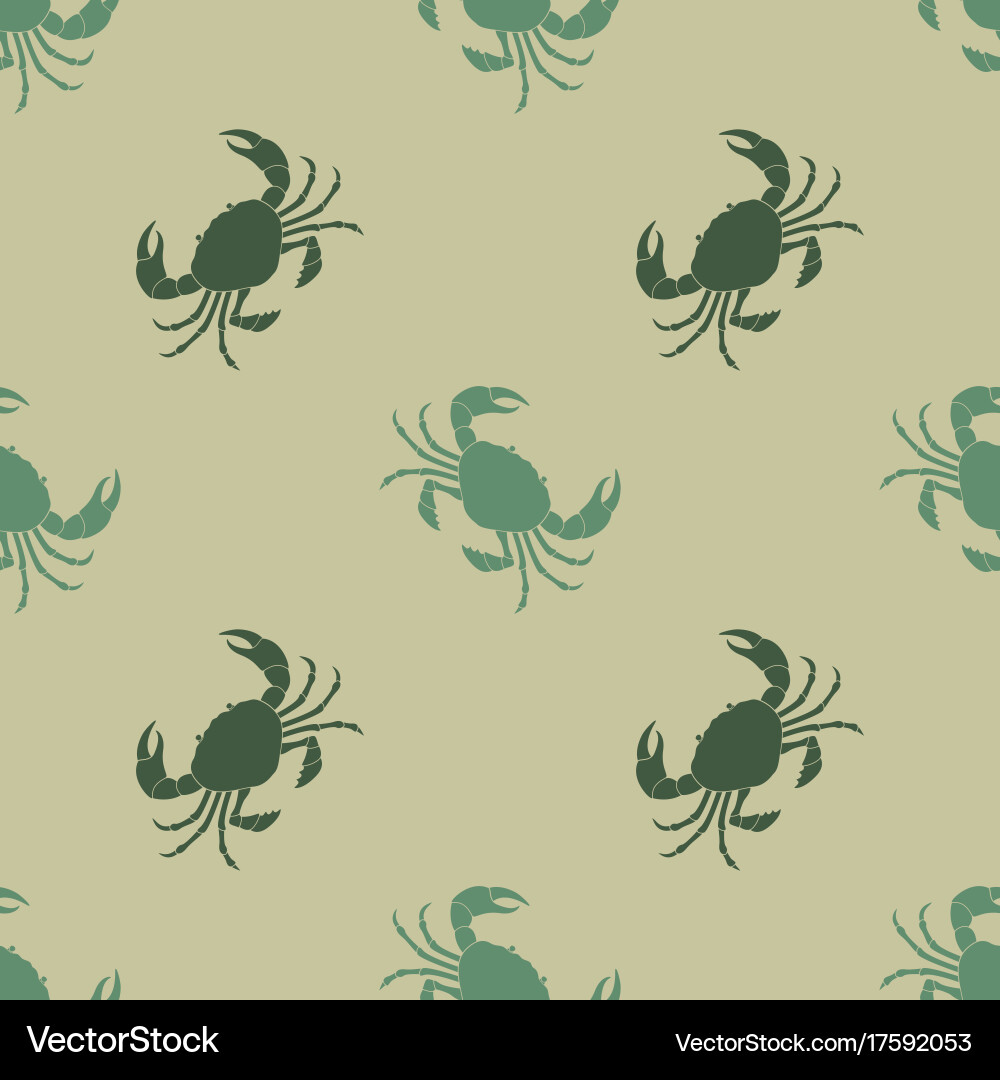 Seamless pattern with crabs vector image