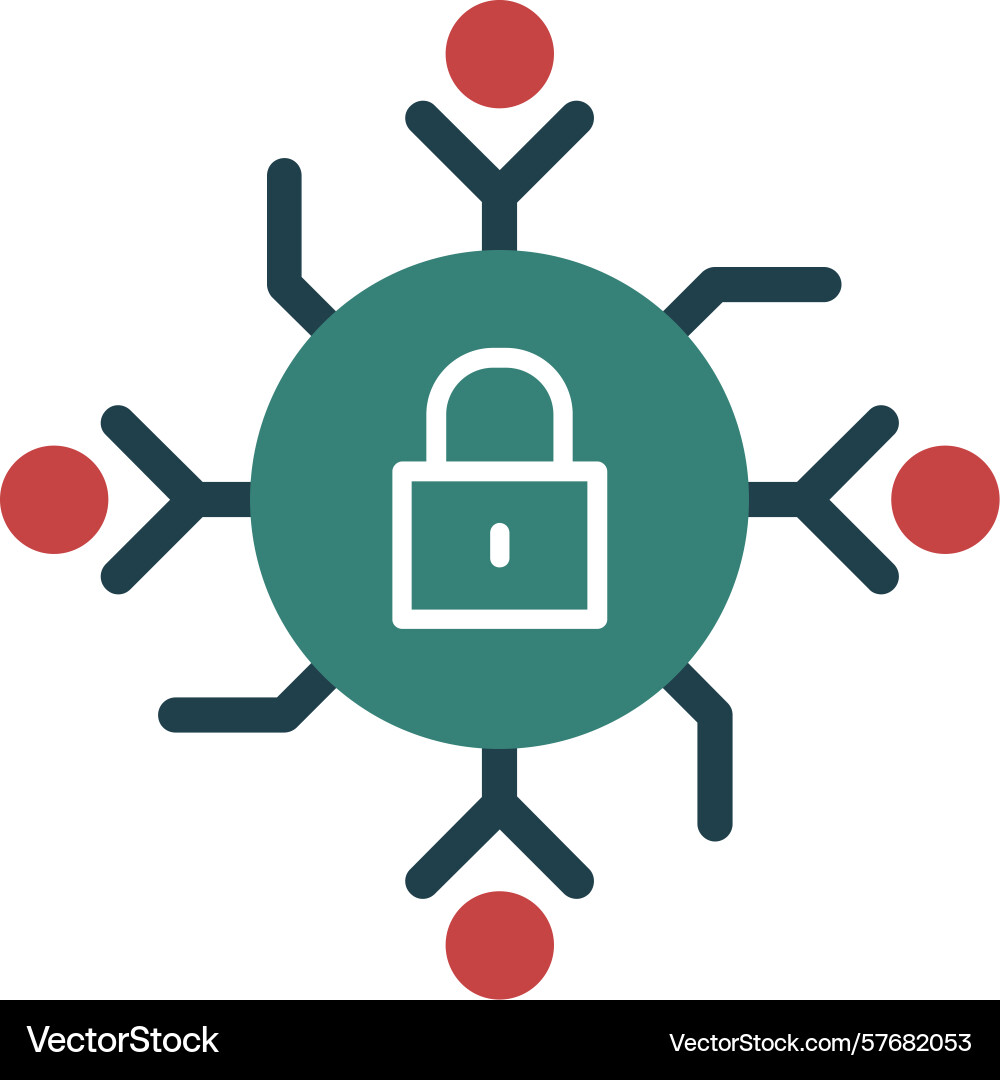 Secure connection glyph multi color icon Vector Image