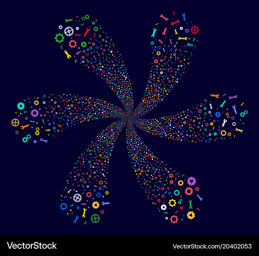 Setup tools rotation bang vector image