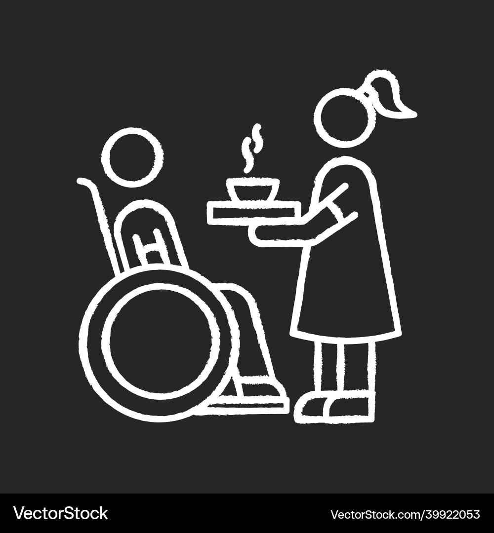 Special needs chalk white icon on black Special needs chalk white icon on black vector image
