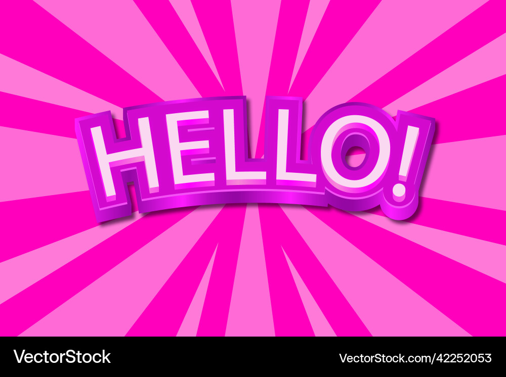Text effects hello Vector Image