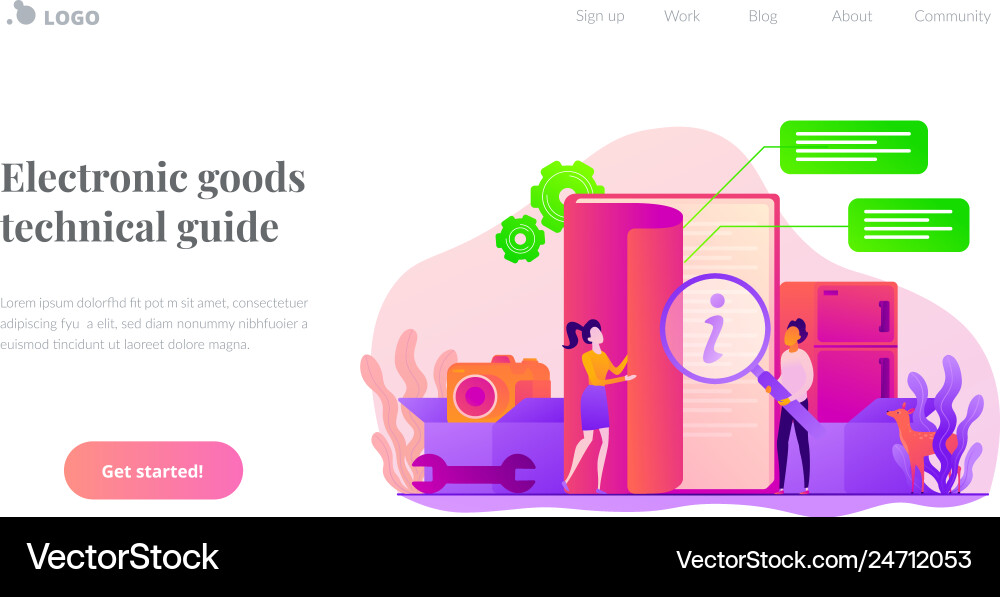 User guide landing page template User guide landing page template vector image