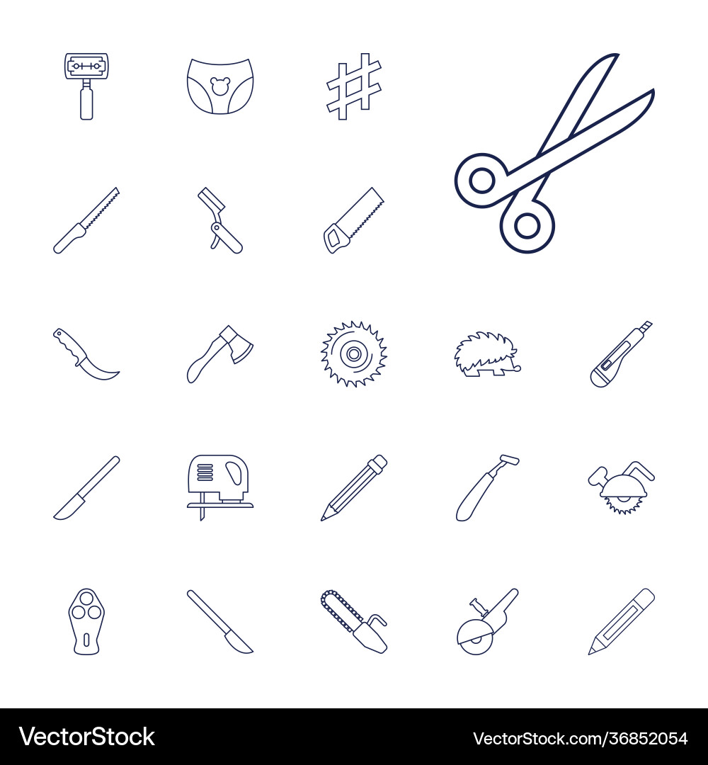 22 sharp icons vector image