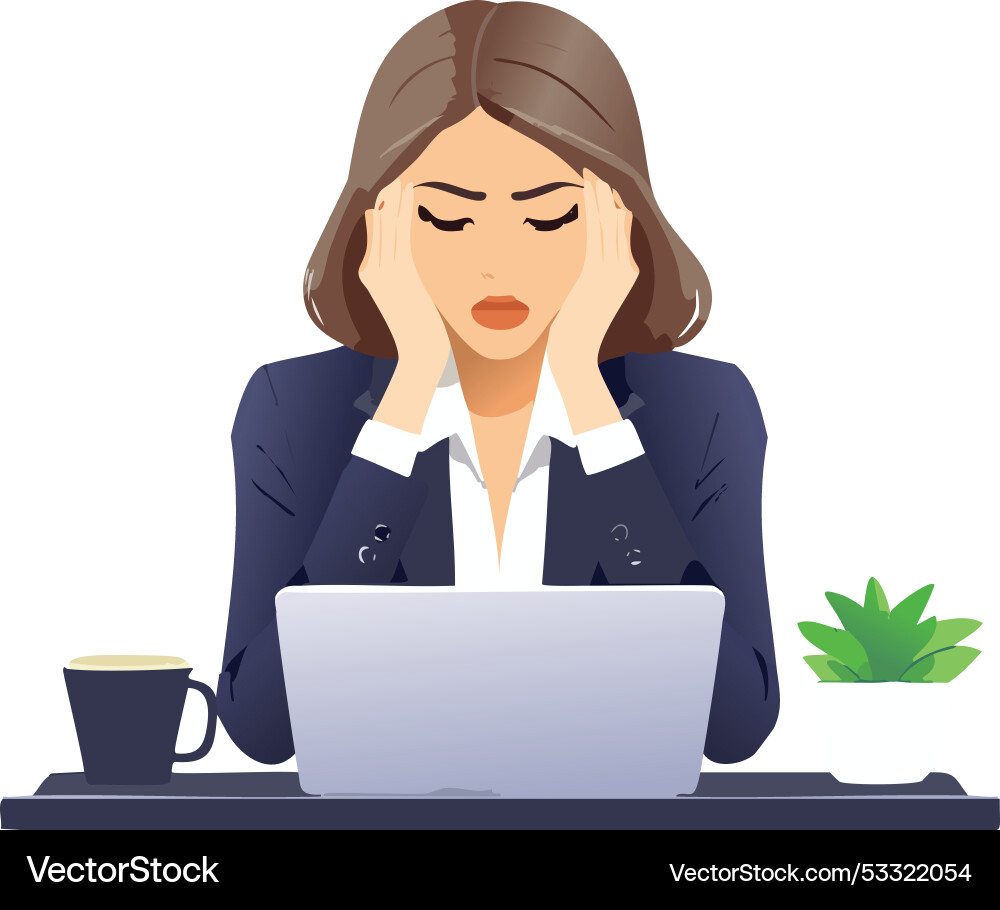 A person in front of computer A person in front of computer Vector Image