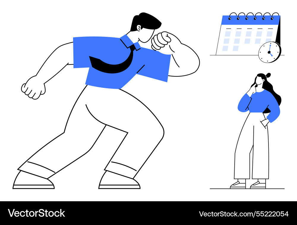 Animated characters highlighting determination Vector Image
