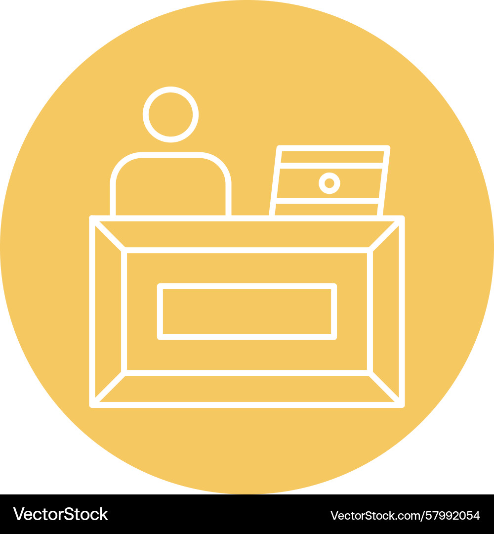 Check in desk line multi circle Vector Image